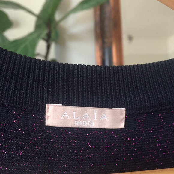 Alaia Black Purple Zig Zag Dress - Picture 3 of 5